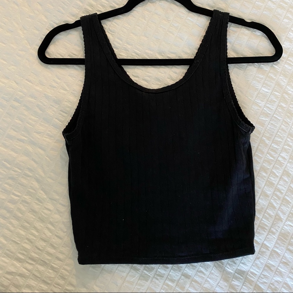 Black Ribbed Crop - Picture 2 of 3